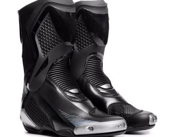 Botas de moto hechas a mano, personalizadas, de cuero, para hombre