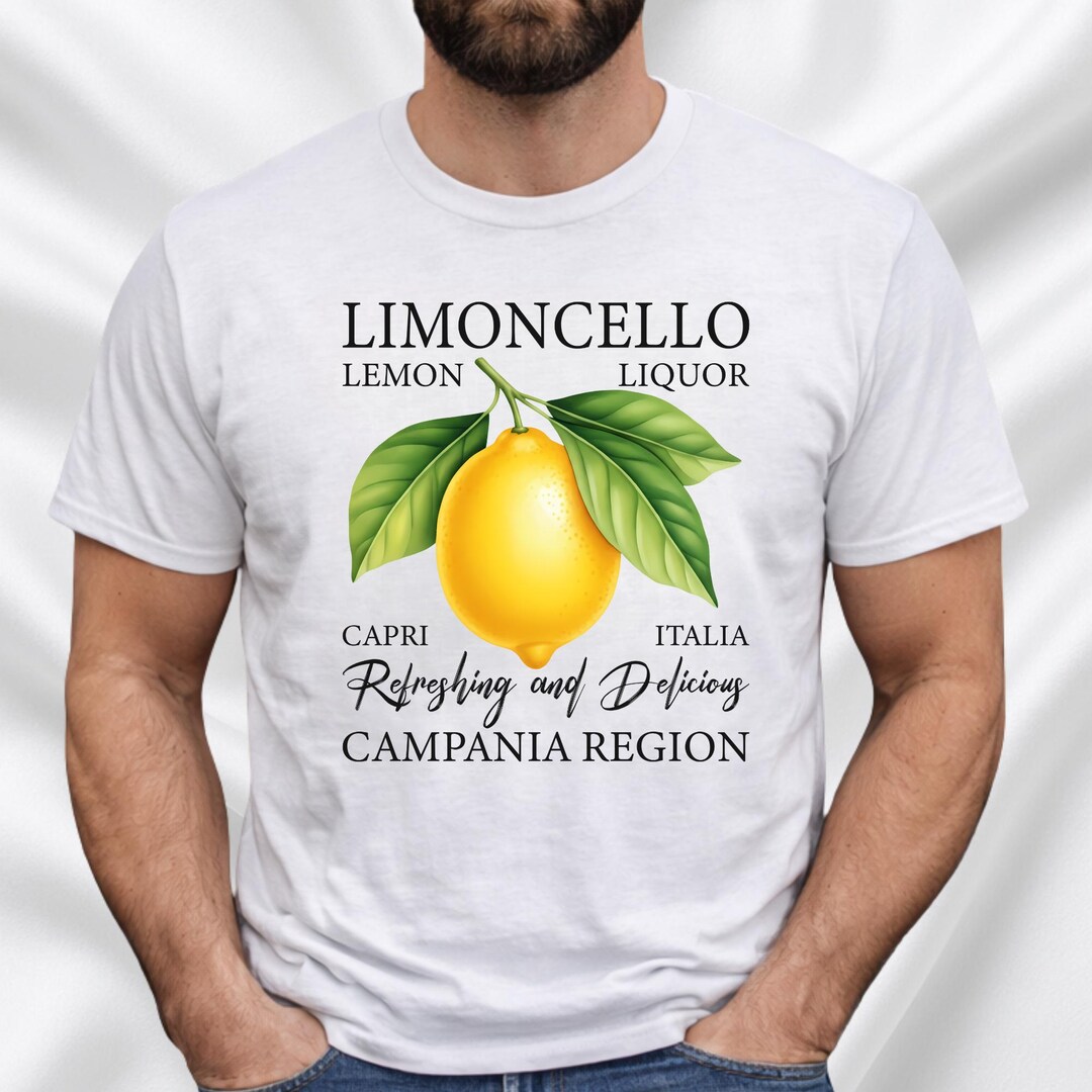 Limoncello Lemon Illustration Tee | Capri Italia Campania Region - Etsy