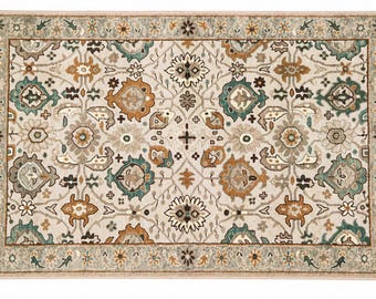 Persian Style Floral Rug  Handmade Traditional Area Rug