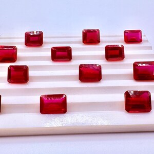 Imitation Pink Ruby Corundum Faceted Cut Baguette Lot Loose Gemstone Making For Jewelry.