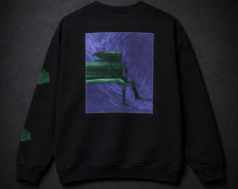 Mannequin Sitzende Figur Backprint Sweatshirt | Minimales Urban Streetwear