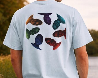 Abstraktes Portrait Kreis Grafik T-Shirt - Minimal Rücken Print