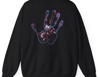 Handabdruck Kunst Sweatshirt, Grafisches Sweatshirt, Sinnvolles Geschenk zum Valentinstag