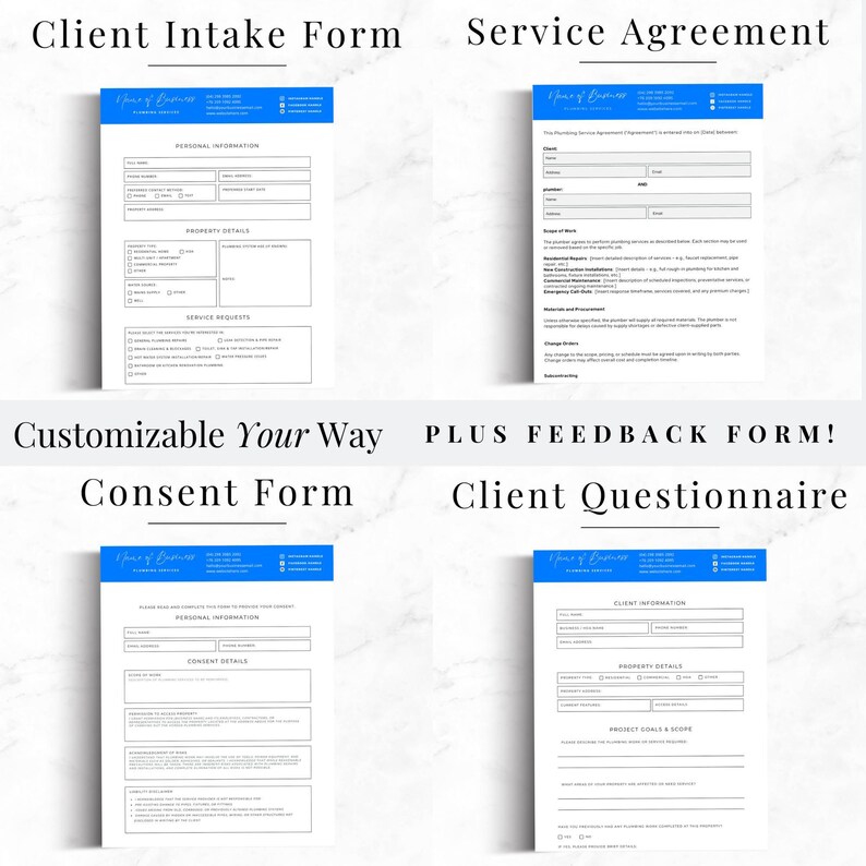 professional plumber consent form for clients

printable plumbing client questionnaire PDF