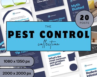 Pest Control Social Media Post Template Bundle Exterminator Instagram Templates Pest Controller Marketing Bundle Editable Canva Template