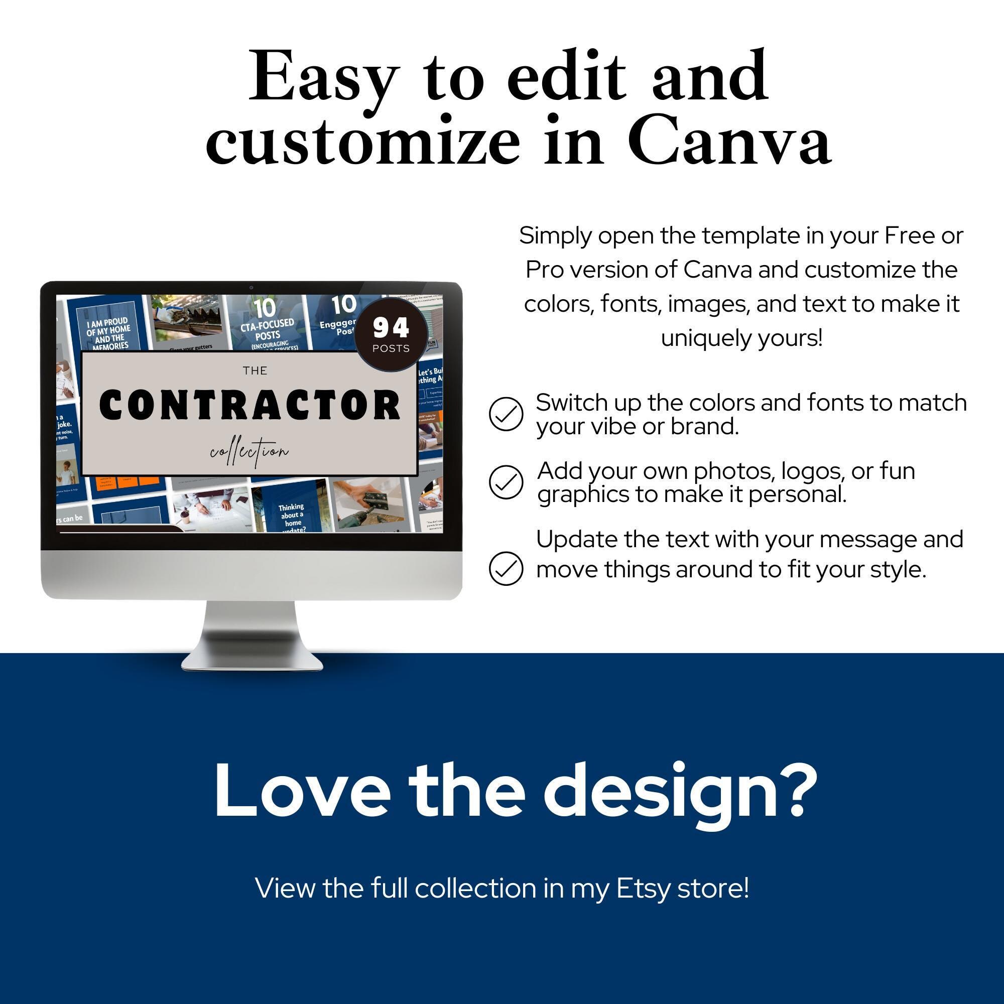 Contractor Posts Contractor Social Media Templates | Editable Canva Posts for Builders ...