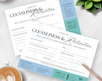 Chèque-cadeau de ménage, Bon cadeau modifiable à imprimer pour le ménage, Cadeau parfait pour toutes les occasions, Chèque-cadeau modifiable sur toile