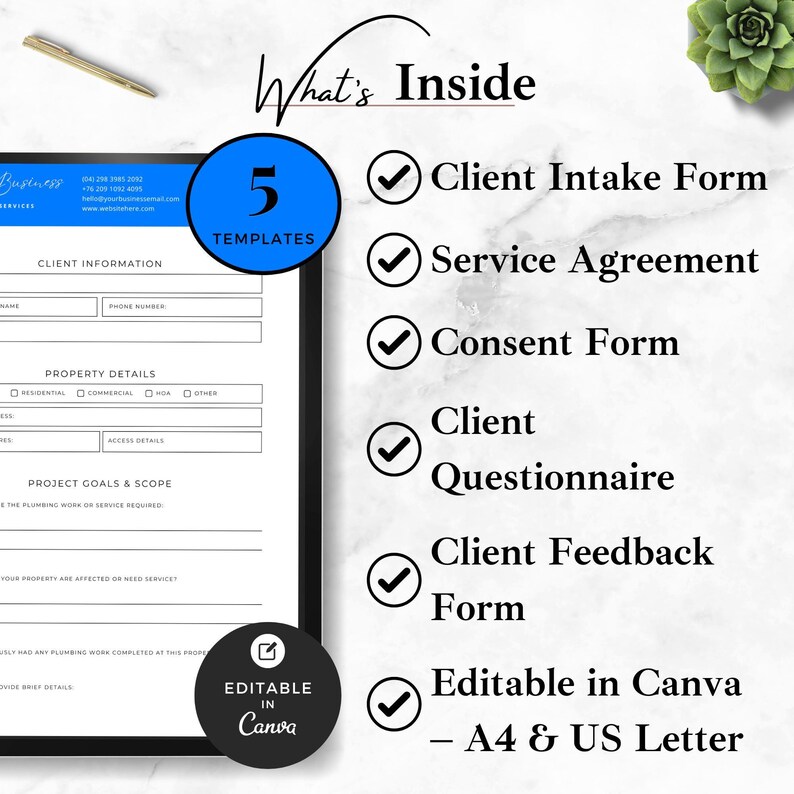 editable plumber client intake form template

plumbing service agreement contract Canva template