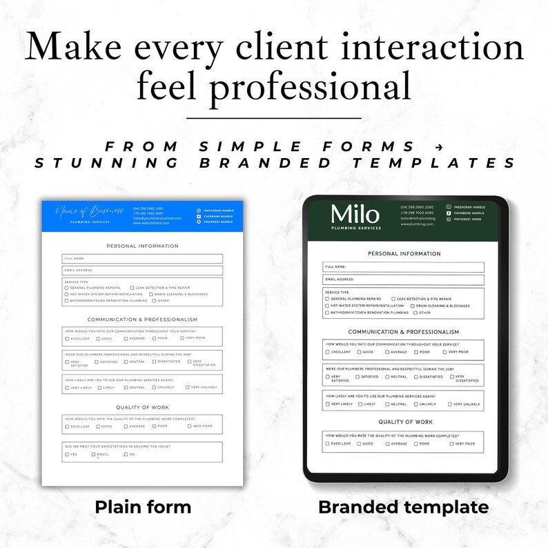 plumber service forms bundle for small businesses

plumbing client onboarding paperwork templates