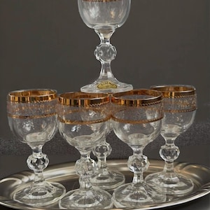 Gold rim bohemia glass - Etsy 日本