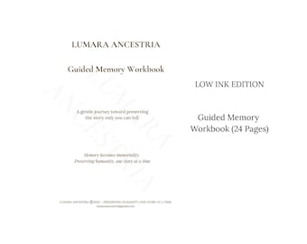 Guided Memory Workbook | Life Story Prompts, Family History (PDF) | Personal Legacy | Ancestry