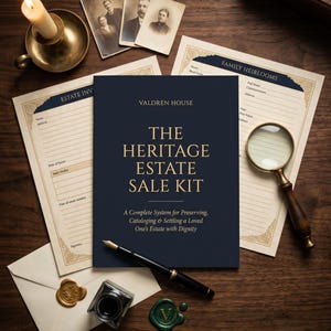 Estate Sale Checklist PDF, Estate Planning Organizer, Heirloom Inventory Log, Executor Binder, Bereavement Gift, Family Asset Tracker
