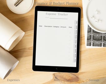 Finance Planner | Budget and Enpense Digital Planner for iPad | Undated Finance and Bills Tracker | Canva Template