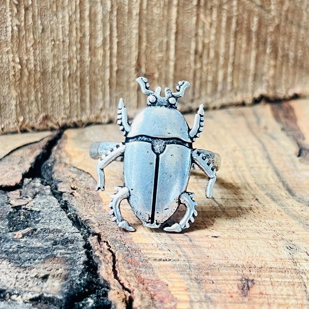 Gothic Beetle Ring for Men | Animal Insect Ring | 925 Sterling Silver ...