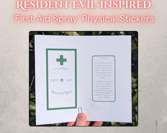 Resident Evil Inspired 'First Aid Spray' Physical Stickers