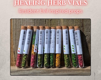 Resident Evil Inspired 'Healing Herb Vial' Display/Cosplay Props