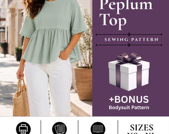 Peplum Top Sewing Pattern for Women | Smock Top PDF | Beginner Friendly (Digital Download)