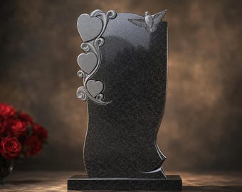 Elegante monumento conmemorativo en forma de corazón, impresión 3D CNC STL en granito.