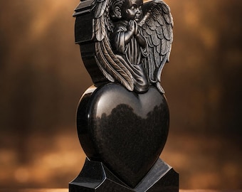Monumento Corazón de Ángel Orando Diseño Memorial CNC STL