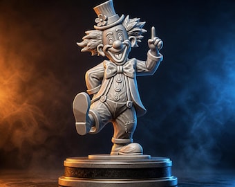 Estatua de payaso STL / Modelo 3D de personaje de circo divertido para impresión 3D