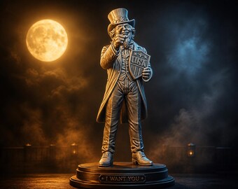 Modelo 3D STL/CNC del Tío Sam / Figura patriótica estadounidense para impresión 3D