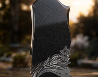 Monumento conmemorativo floral, impresión 3D CNC STL, relieve de lápida de granito