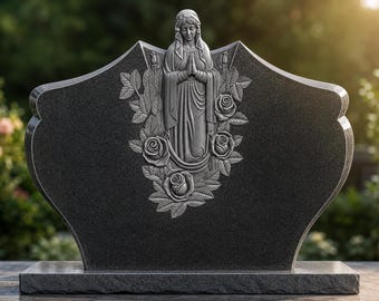 Monumento conmemorativo de la Virgen María con rosas, relieve impreso en 3D mediante CNC STL.