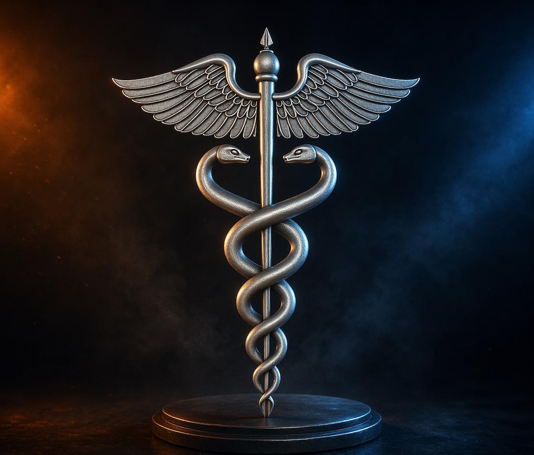 Caduceus Medical Symbol STL File | 3D Print Model | Doctor Nurse ...