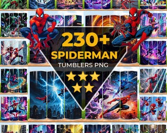 Spiderman Tumbler Wrap PNG Bundle, Avengers Tumbler, 20oz Skinny Tumbler, Superhero Tumblers Wrap Png, Cartoon Tumblers Svg , Spidey Wraps
