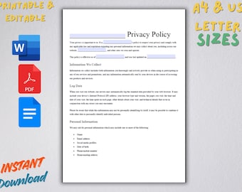 Sjabloon privacybeleid | Privacybeleid website, AVG-naleving, bewerkbare Word-pdf Google Docs