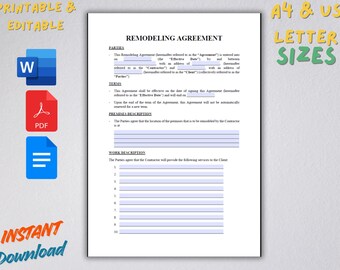 Contractsjabloon ombouwen: bewerkbare en afdrukbare overeenkomst in Word, pdf en Google Documenten