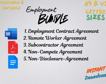 Arbeidscontractbundel | Sjablonen werknemer, niet-concurrentiebeding, NDA, externe werker en onderaannemer