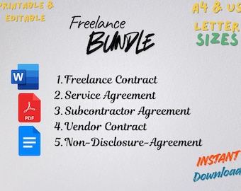 Freelance contractbundel | Sjablonen freelance, NDA, service, onderaannemer en leverancier