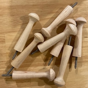 3&quot; Solid Birch Shaker Peg with Hanger Screw
