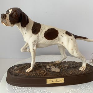 Figura vintage de perro pointer, coleccionable, de cerámica Beswick, decoración para estante, adorno de porcelana con forma de animal, pieza de exhibición para el hogar u oficina.