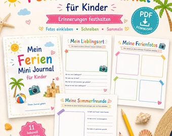 Ferien Tagebuch für Kinder | Sommerferien Journal zum Ausdrucken | PDF Download