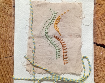 Pine Dyed Lichen Greeting Card – Hand Dyed Nature Art, Handmade Paper