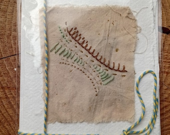Avocado Dyed Lichen Greeting Card – Hand Dyed Nature Art, Handmade Paper