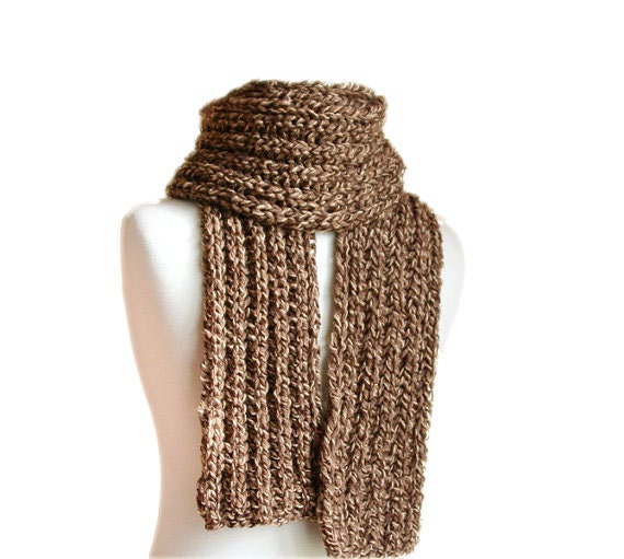 Items similar to Men's Scarf in Brown and Creme Fall Winter Fashion