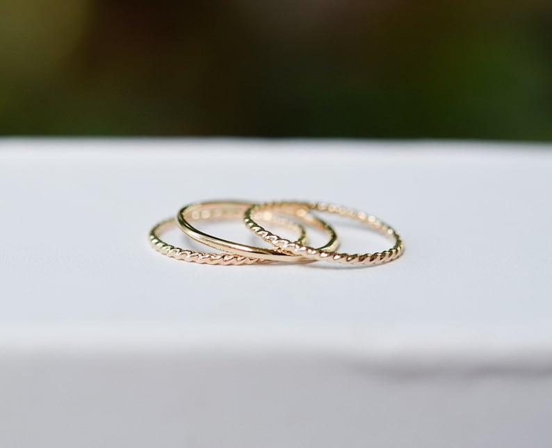 Stacking Rings Midi Rings/ Sterling Silver/ Gold Filled - Etsy