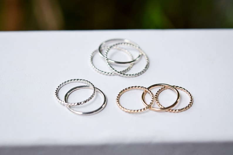Stacking Rings Midi Rings/ Sterling Silver/ Gold Filled - Etsy