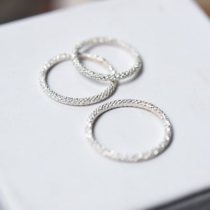 Sparkle Sterling Stacking Ring/Sterling Silver/ Stacking Rings/ Midi Rings