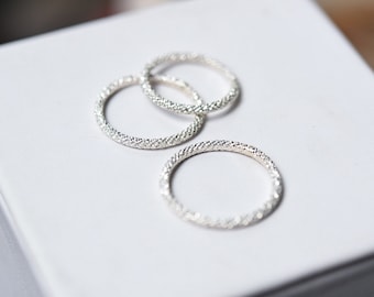 Sparkle Sterling Stacking Ring/Sterling Silver/ Stacking Rings/ Midi Rings