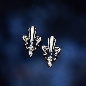Gold Fleur De Lis Earrings/ 14k Vermeil/ Post Earrings