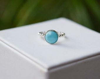 Turquoise Ring/ Sterling Silver/ Blue Turquoise