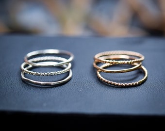 Stapelringen, Midi-ringen / Sterling Zilver / Goud gevuld