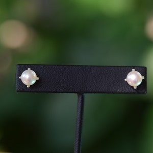 Pearl Post Earrings/ Sterling Silver/ Freshwater Pearls