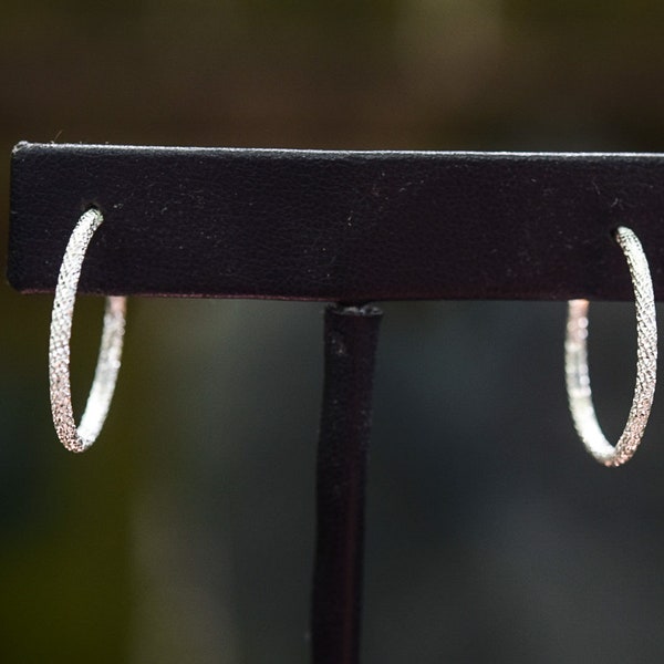 Sparkle Hoop Oorbellen / Sterling Zilver / Post Oorbellen / Zilveren Hoepels