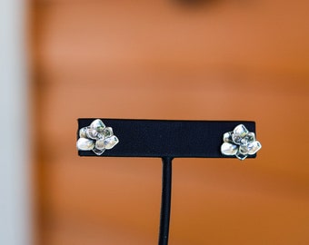 Magnolia Earrings/ Sterling Silver/ Dangle Earrings/ Post Earrings