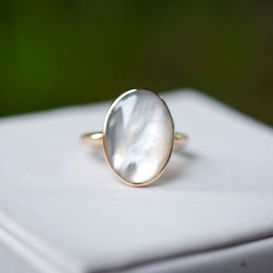 Mother of Pearl Gold Ring/ Gold-filled/ Mother of Pearl